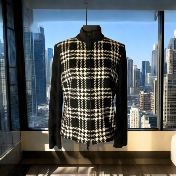 Kate Hill Women’s Petite Zip Sweater, like new never worn. Shell: 100% New Wool - Picture 1 of 8